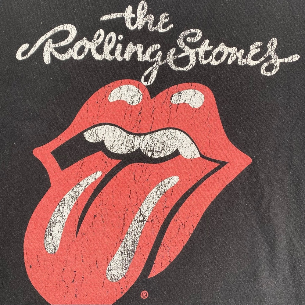 Forever 21 Bravado The Rolling Stones Lips Tongue Sweatshirt BLACK Size Small - Picture 3 of 11